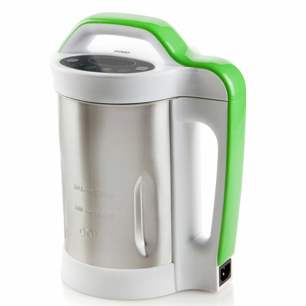 Domo Cuiseur à soupe XXL Easy pour préparer une soupe en 20 minutes – Sans effort DO499BL – Cuisiner une soupe très facile – Argenté/blanc/vert