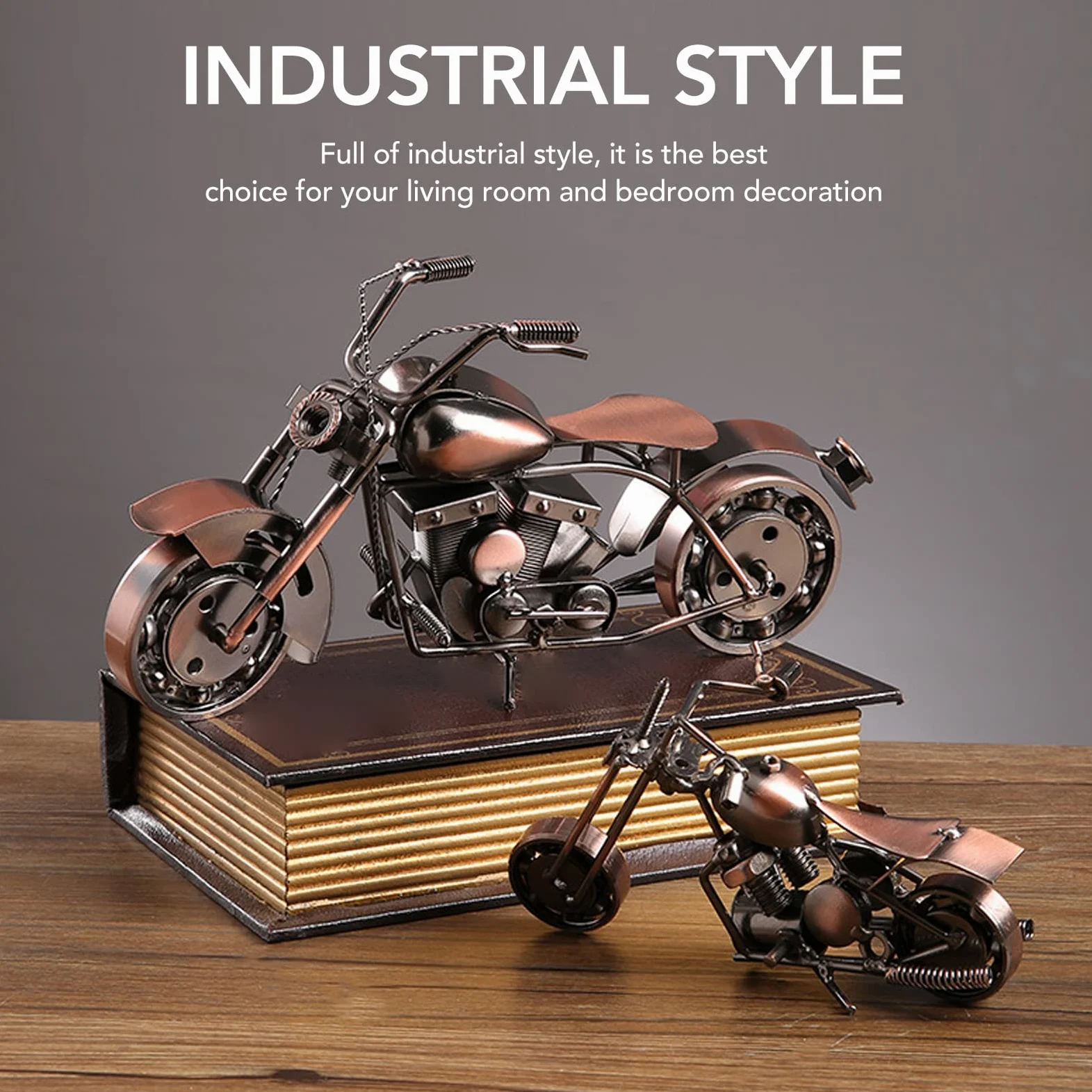Ornements de Moto en Métal, Décoration Rétro de Collection d'art Décoratif pour la Chambre à Coucher de Salon