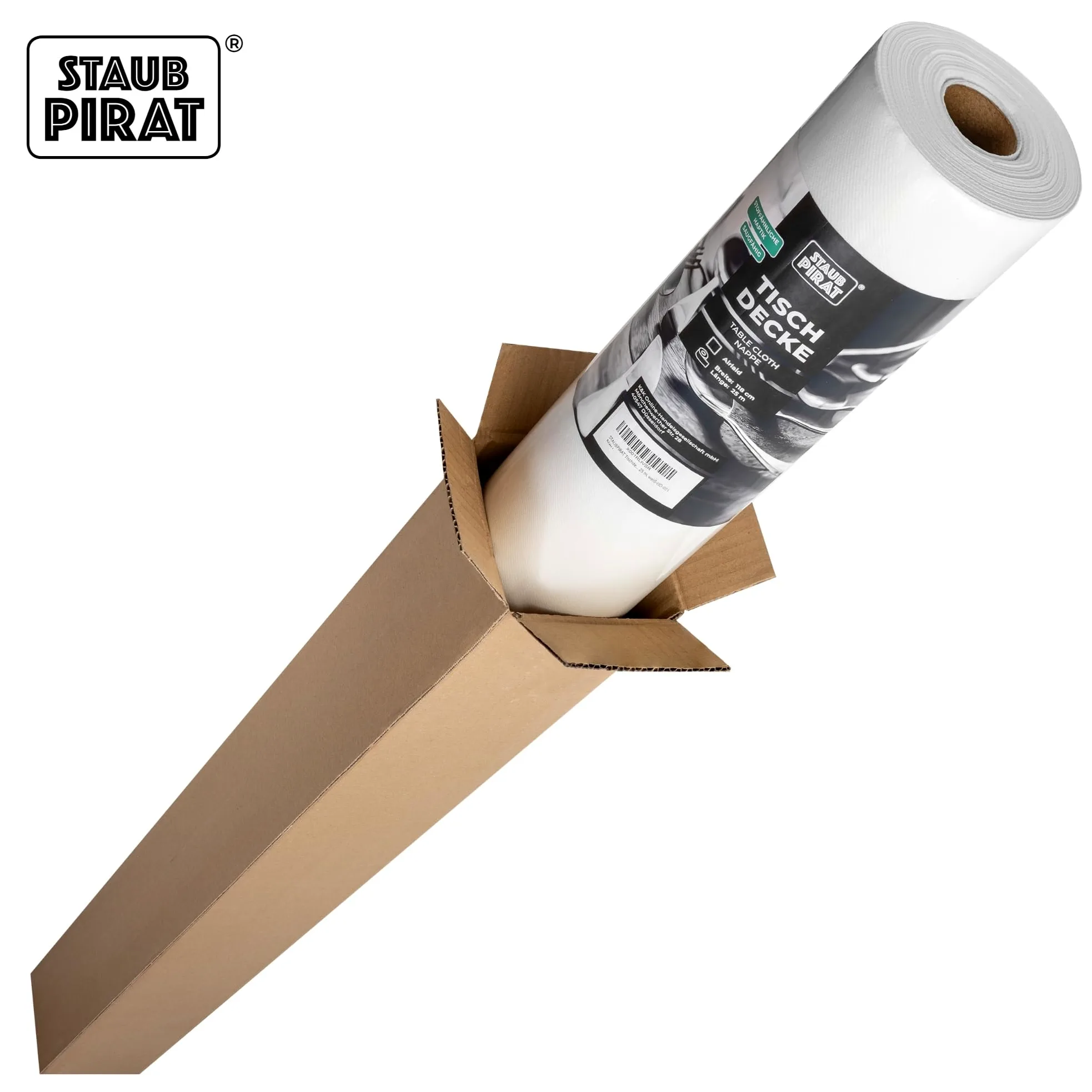 Airlaid Rouleau de nappe Blanc 118 cm x 25 m | Qualité gastronomique, 65 g/m², découpable, décoration facile pour fête, événement, Noël, anniversaire, Nouvel An