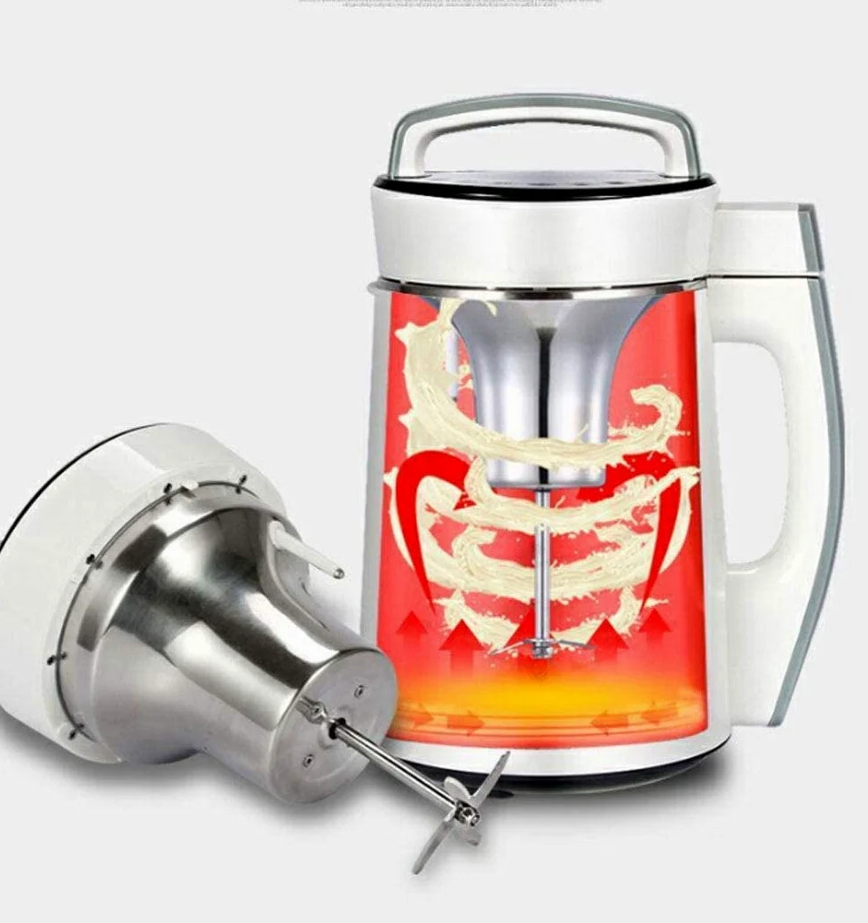 Machine à Soupe Automatique - Machine à Soupe Chaude ou Froide 6 en 1 Plus Lait de soja, Machine à Congee de céréales de Riz Plus - 4 Lames, Toucher Froid, Acier Inoxydable Durable