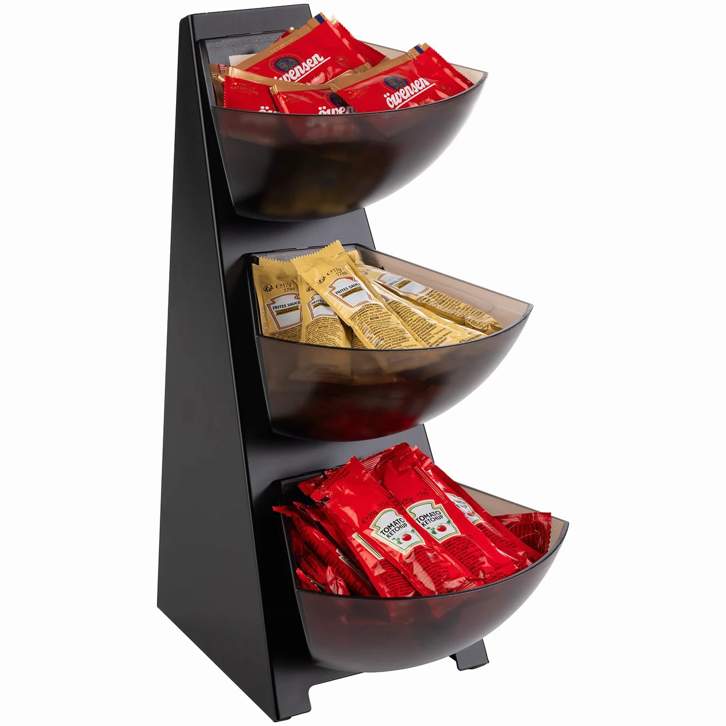 APS 11413 Multi-Rack, étagère de Cuisine, Structure en Acier Inoxydable 18/0, goulotte à portions en Plastique, Distributeur de portions, Volume par goulotte 1 Litre de Contenu, 3 Niveaux