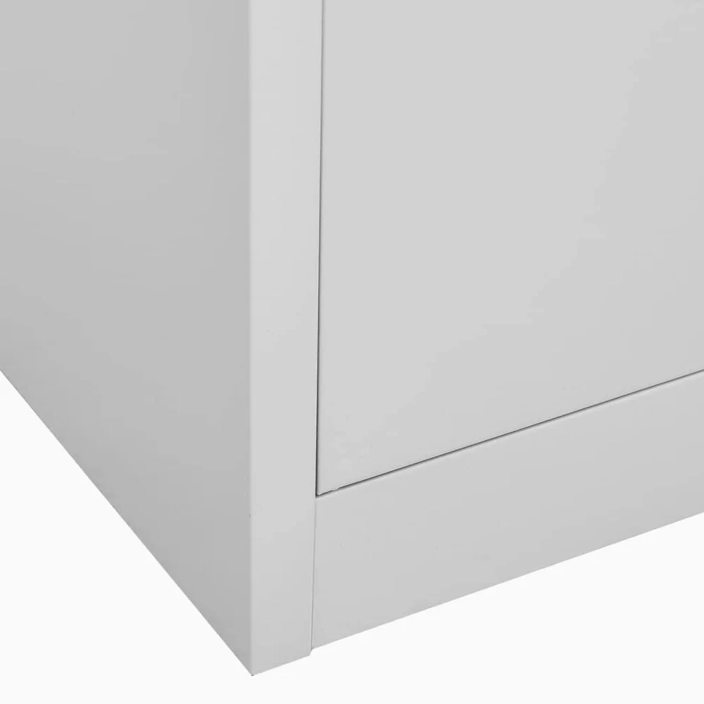 vidaXL 2X Armoires à Casiers Meubles de Classement Verrouillables Armoires de Rangement Organisateur Bureau Gris Clair 90x45x92,5 cm Acier