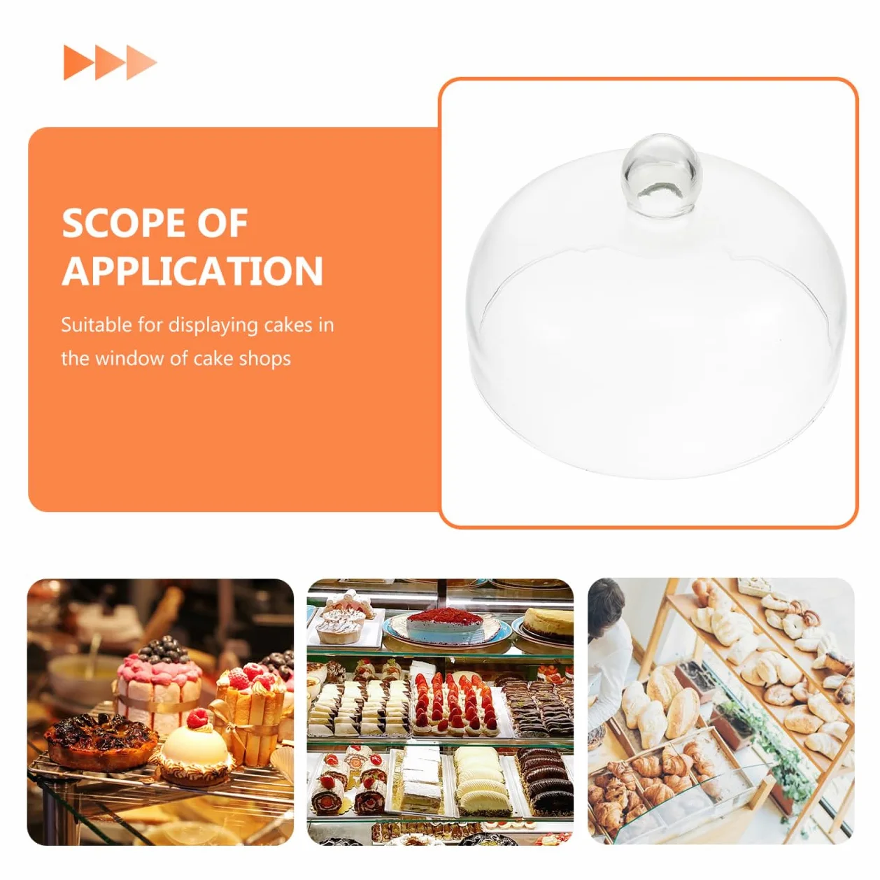 UPKOCH Cloche en verre transparent pour gâteaux, fruits, fromage, 23 cm