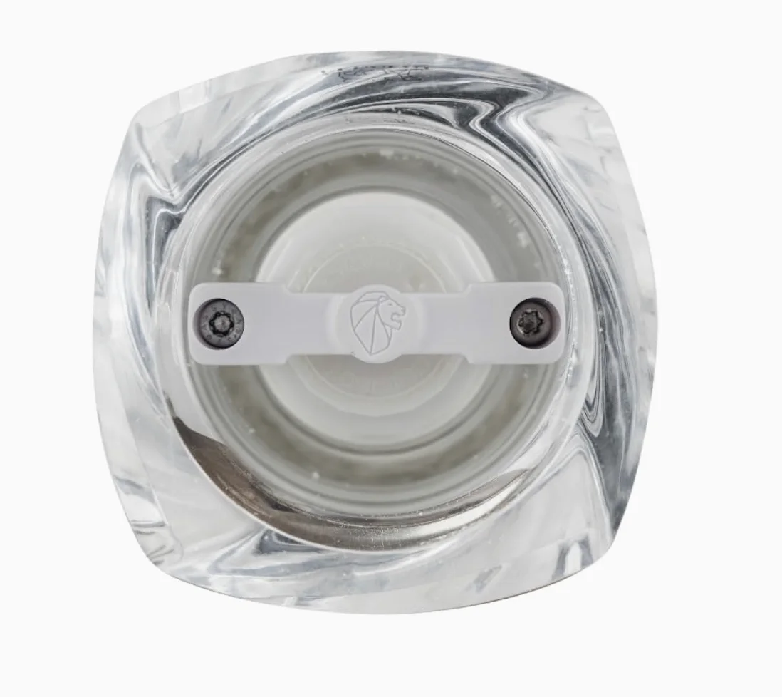 PEUGEOT - Moulin à Sel Humide Oléron 14 cm - Réglage Classique - Mécanisme Zirlion Spécial Sel Humide en Céramique - En Bois Labellisé PEFC et acryl - Fabrication Française - Coloris Blanc