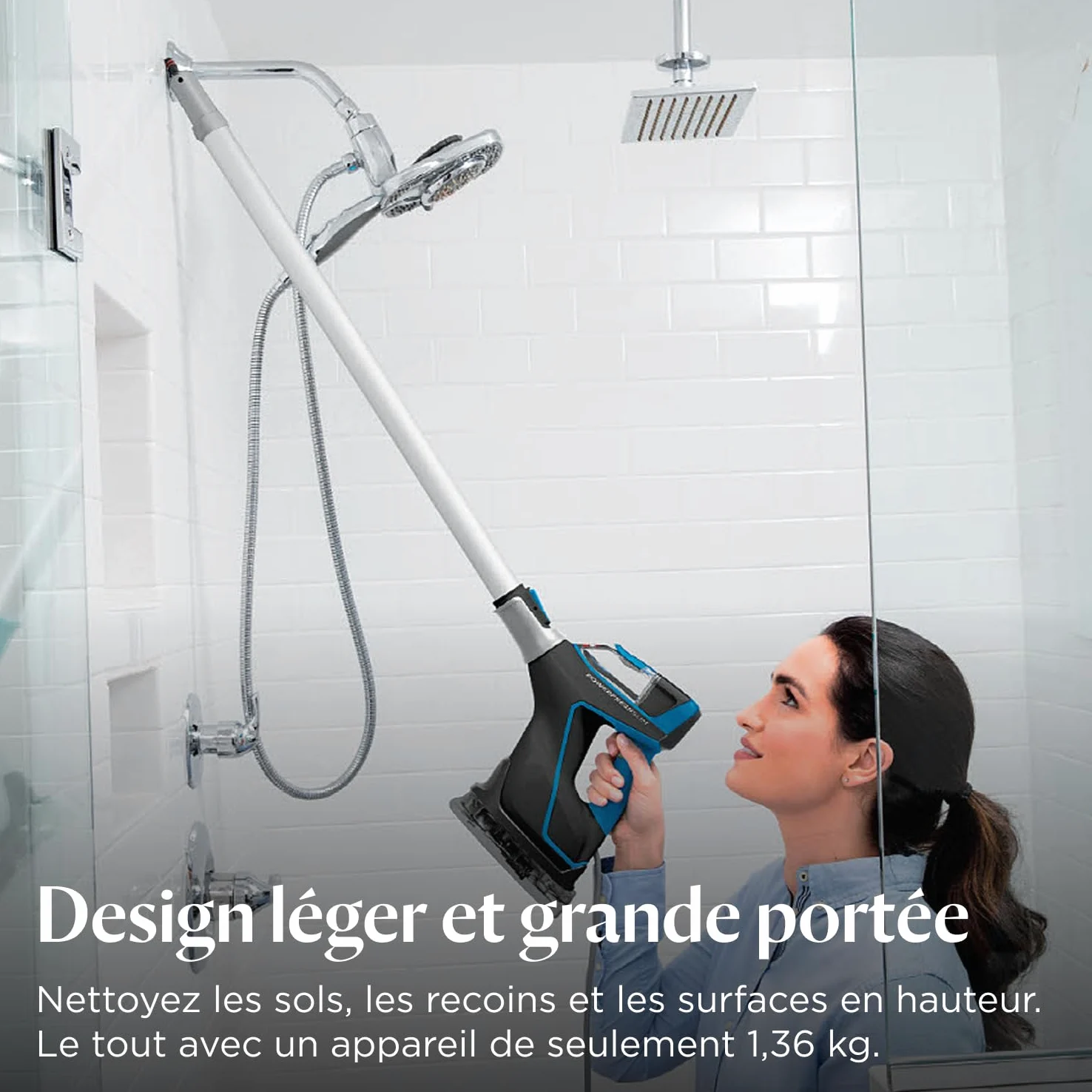 BISSELL PowerFresh Slim Steam, Nettoyeur vapeur 3 en 1, Passe du nettoyeur vapeur pour sols au nettoyeur vapeur portable, Nettoyeur portable léger et multi-usage, Access. inclus, 1600W, 4268N