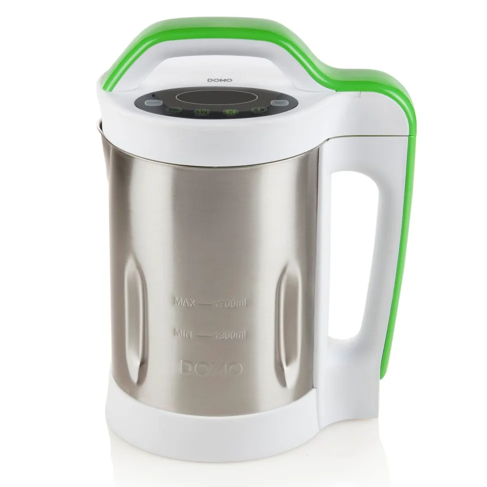 Domo Cuiseur à soupe XXL Easy pour préparer une soupe en 20 minutes – Sans effort DO499BL – Cuisiner une soupe très facile – Argenté/blanc/vert