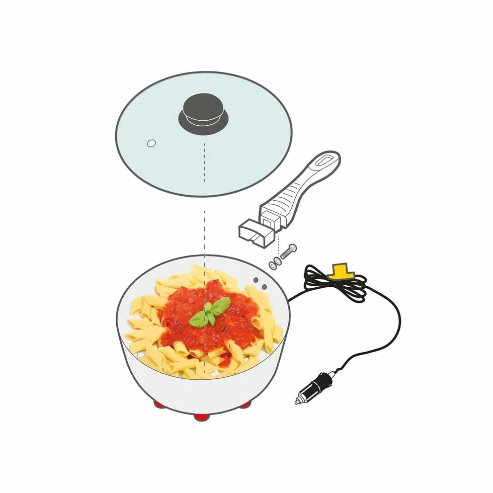 Lampa 97123 Electric Saucepan Casserole électrique portable avec prise allume-cigare de voyage, diamètre 18 cm, 1,9 litre - 24 V - 260 W - 13 A