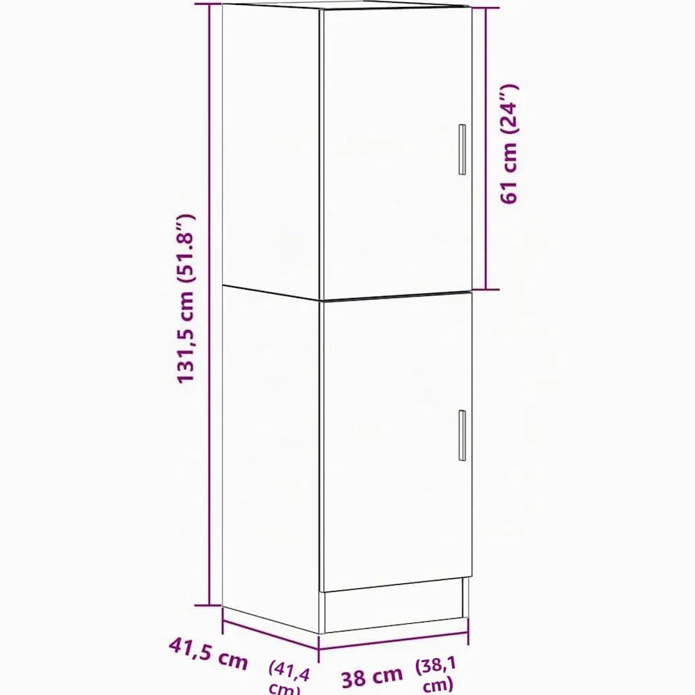 vidaXL Armoire de Cuisine chêne Artisanal 38x41,5x131,5 cm, Armoire, Armoire de Garde-Manger de Cuisine, Armoire de Buffet de Cuisine