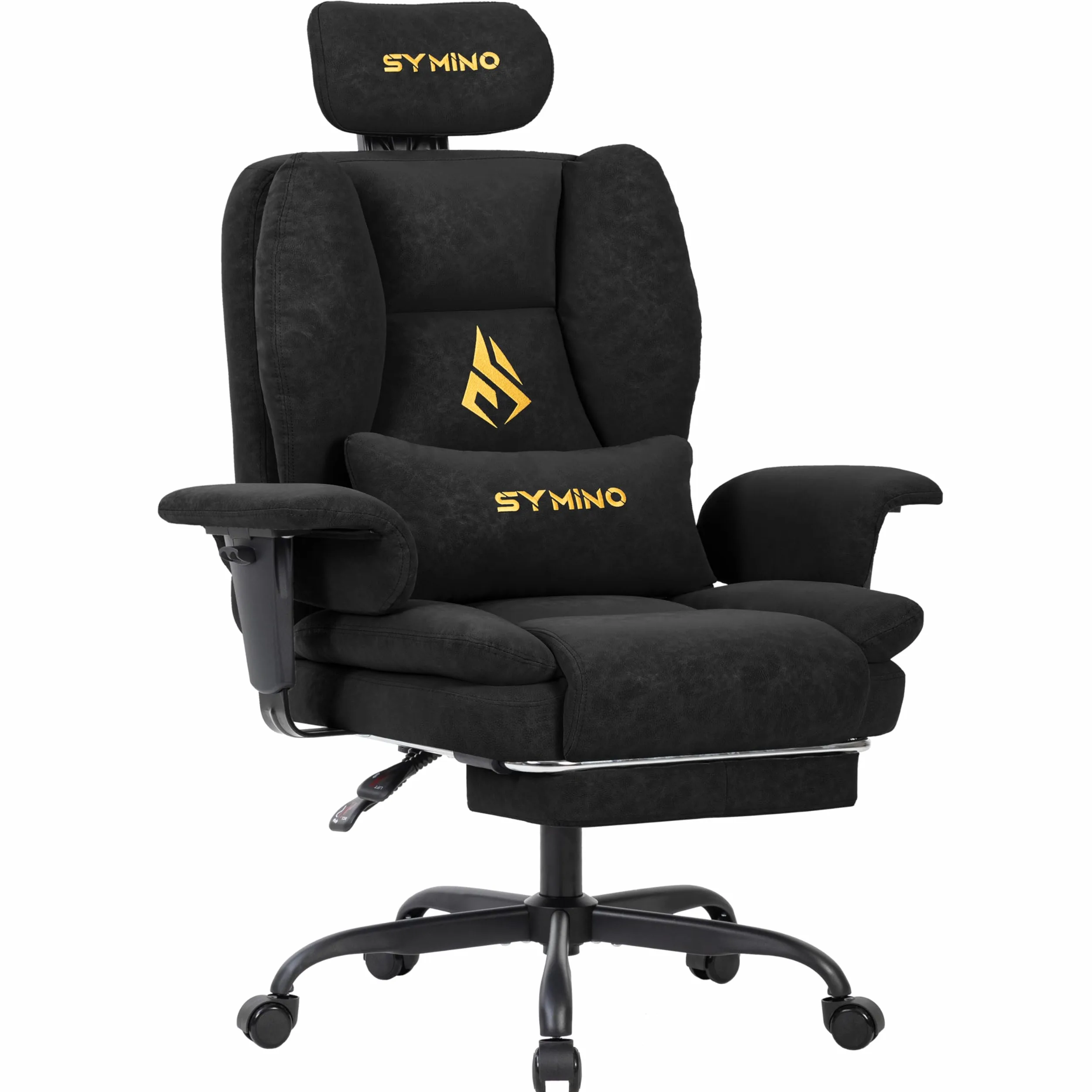 Symino Chaise Gaming Fauteuil Gaming Ergonomique - Chaise Bureau avec Repose-Pieds Réglable, PU en Cuir 130kg
