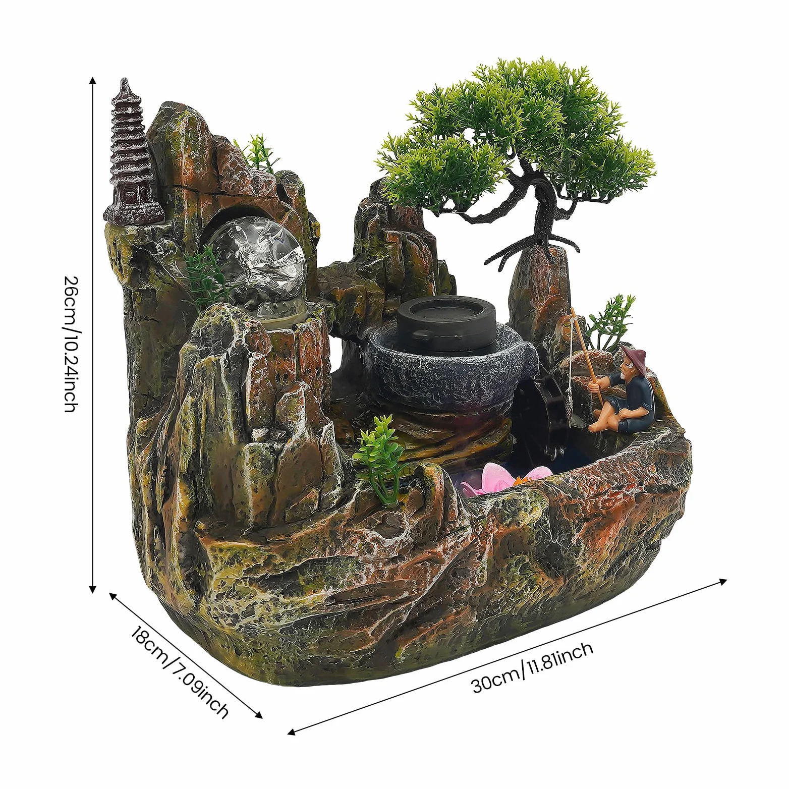 SHZICMY Éclairage de jardin en cascade - Plante verte - Décoration pour l'intérieur et le bureau