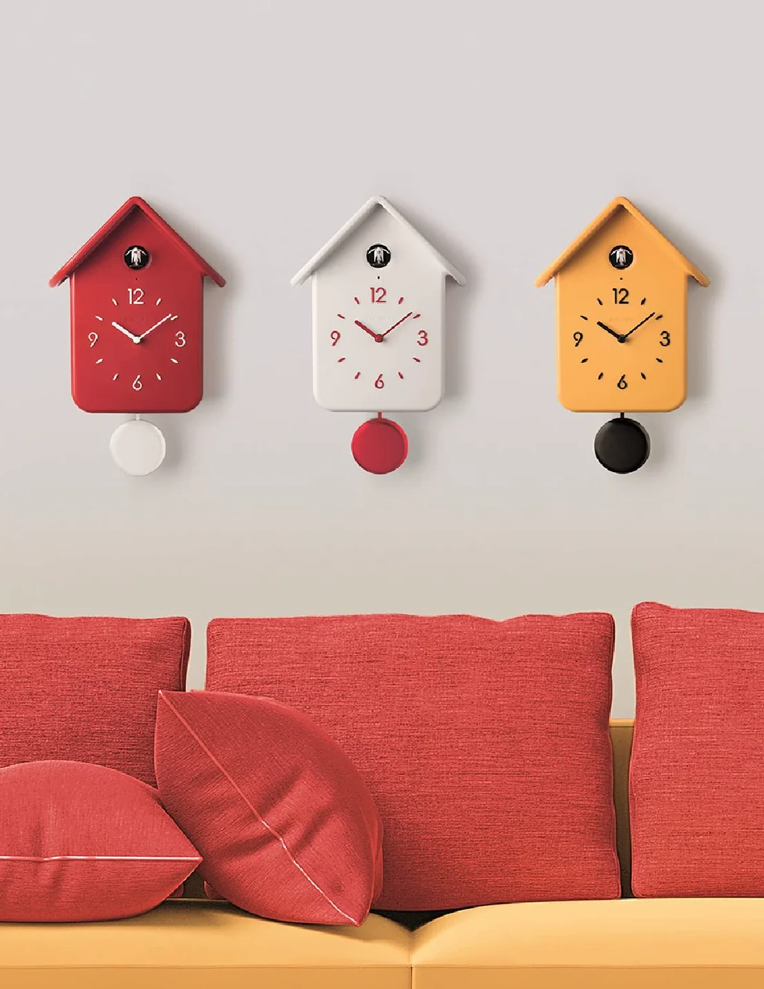 Guzzini, Horloge Coucou A/Pendule Qq, 24,8 x 12 x h39 cm