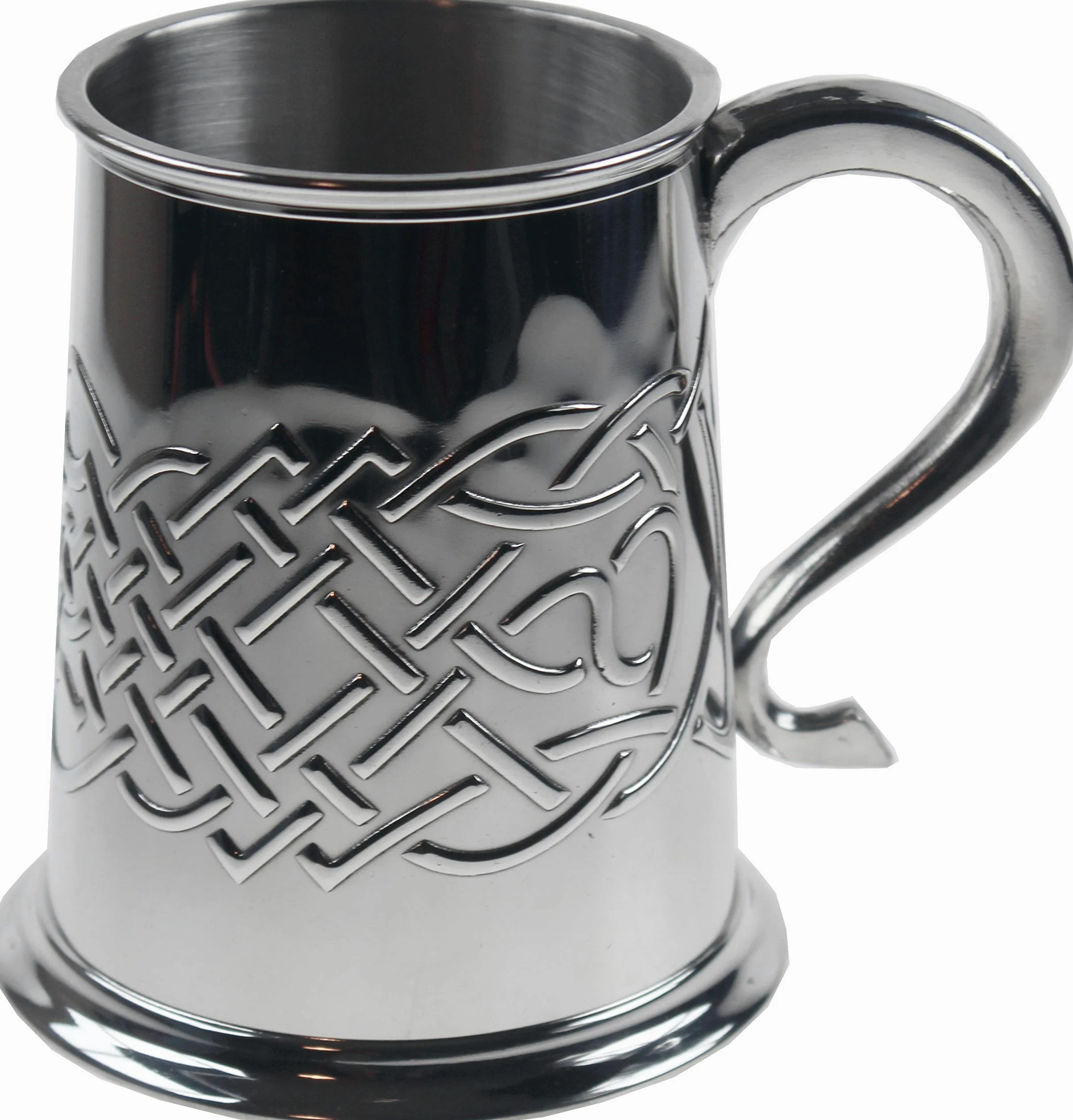 Wentworth Pewter Chope en étain à nœud celtique d'Islay en relief, chope à bière, anniversaire, fête des pères, cadeau de mariage