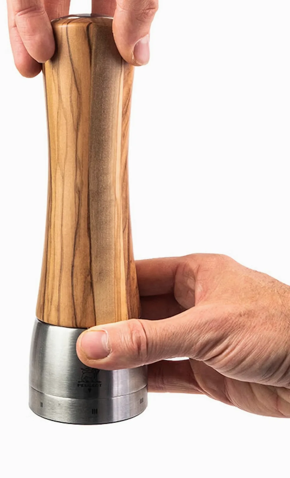 PEUGEOT - Moulin à Sel Madras u'Select 21 cm - 6 Réglages de Moutures Prédéfinies - Innovation Sel Glace, Mécanisme Zirlion - En Bois d'Olivier Labellisé PEFC et Inox - Fabrication Française
