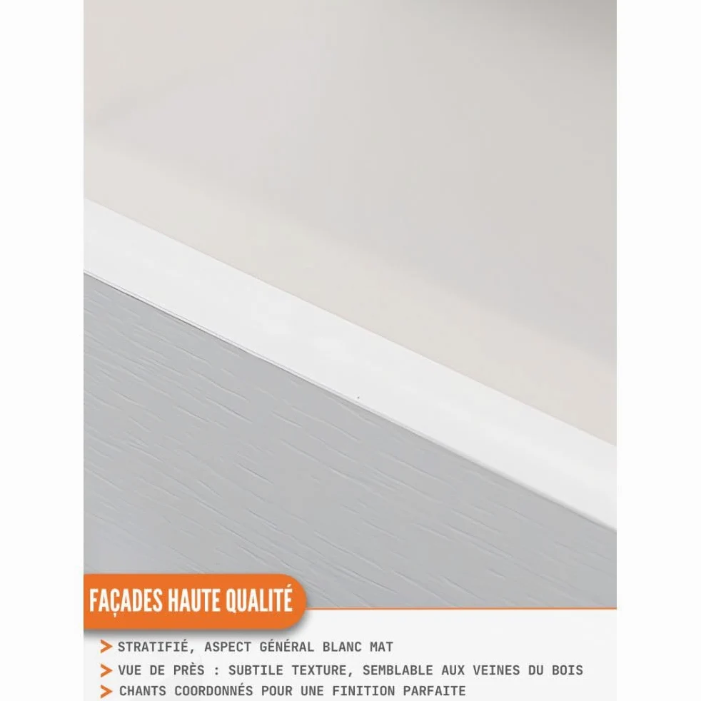 Cuisineandcie - Meuble pour Four encastrable Eco Blanc L 60 cm