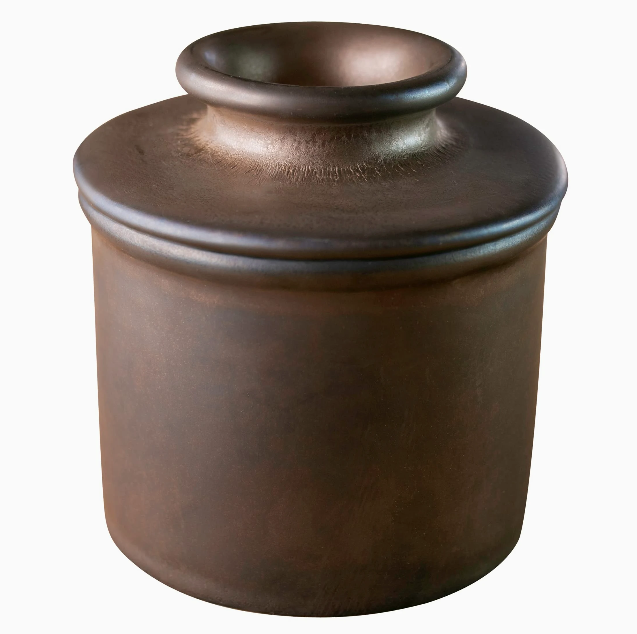 Butter Bell Le pot original de L. Tremain, beurrier en céramique française, finition mate rétro classique, poterie à glaçure réactive en bronze