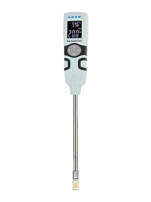 Testeur Qualité Huile de Friture Électronique - Test huile - Sonde pH et%TPM + Indicateur LED Vert/Orange/Rouge - Contrôle Rapide pour Restauration, Friterie, Cuisine Professionnelle, Maison