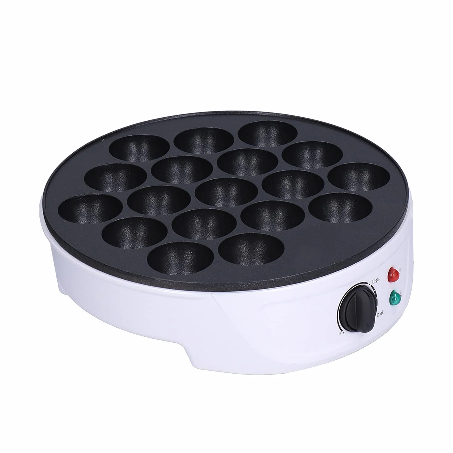 Gaufrier Takoyaki Électrique, 750W, 18 Trous, Plaque Antiadhésive, Chauffage Bilatéral, pour la Préparation de Boulettes de Poulpe, 220-240V