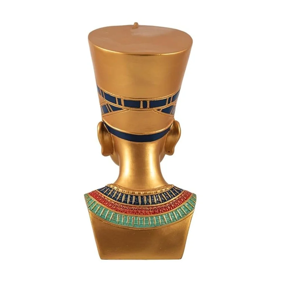 Figurine Buste De La Reine Néfertiti De L'Egypte Ancienne 25 Cm. Statue De Sculpture Dorée