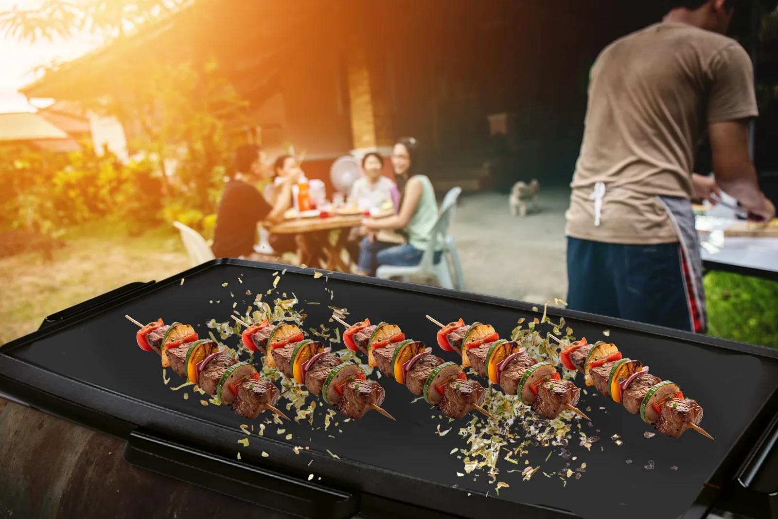 LITTLE BALANCE 8552 Easy Plancha 2000 XL, Plancha électrique 6-8 personnes, Surface de cuisson XXL, Tout type d'aliments, 2000 W, Noir