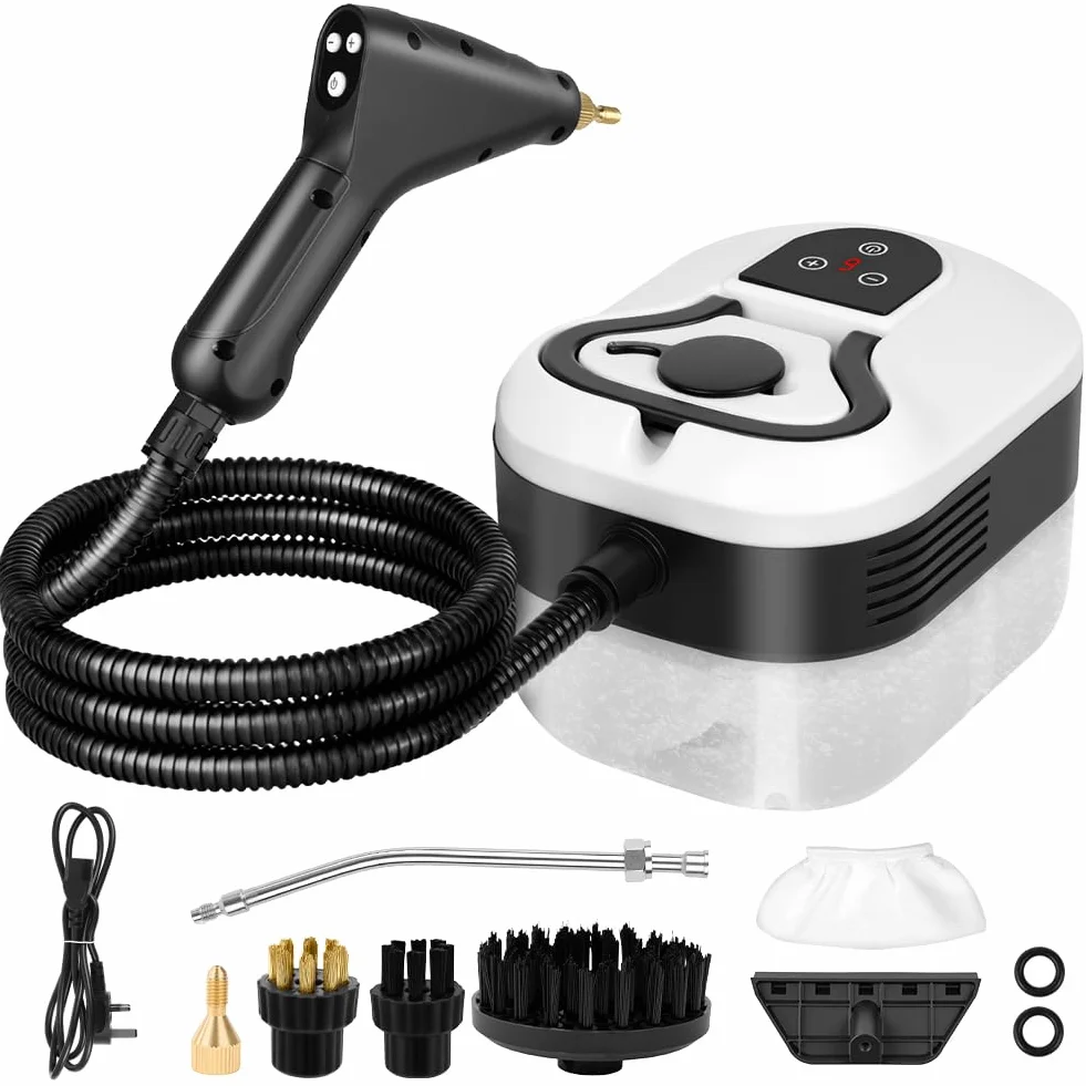Vicloon Nettoyeur Vapeur 2500W, Nettoyeur Vapeur à Main avec 4 Têtes de Brosse, Réglables sur 6 Niveaux, 1200ML Réservoir d'eau, Nettoyeurs Vapeur Haute Température pour Cuitse, Salle, Car
