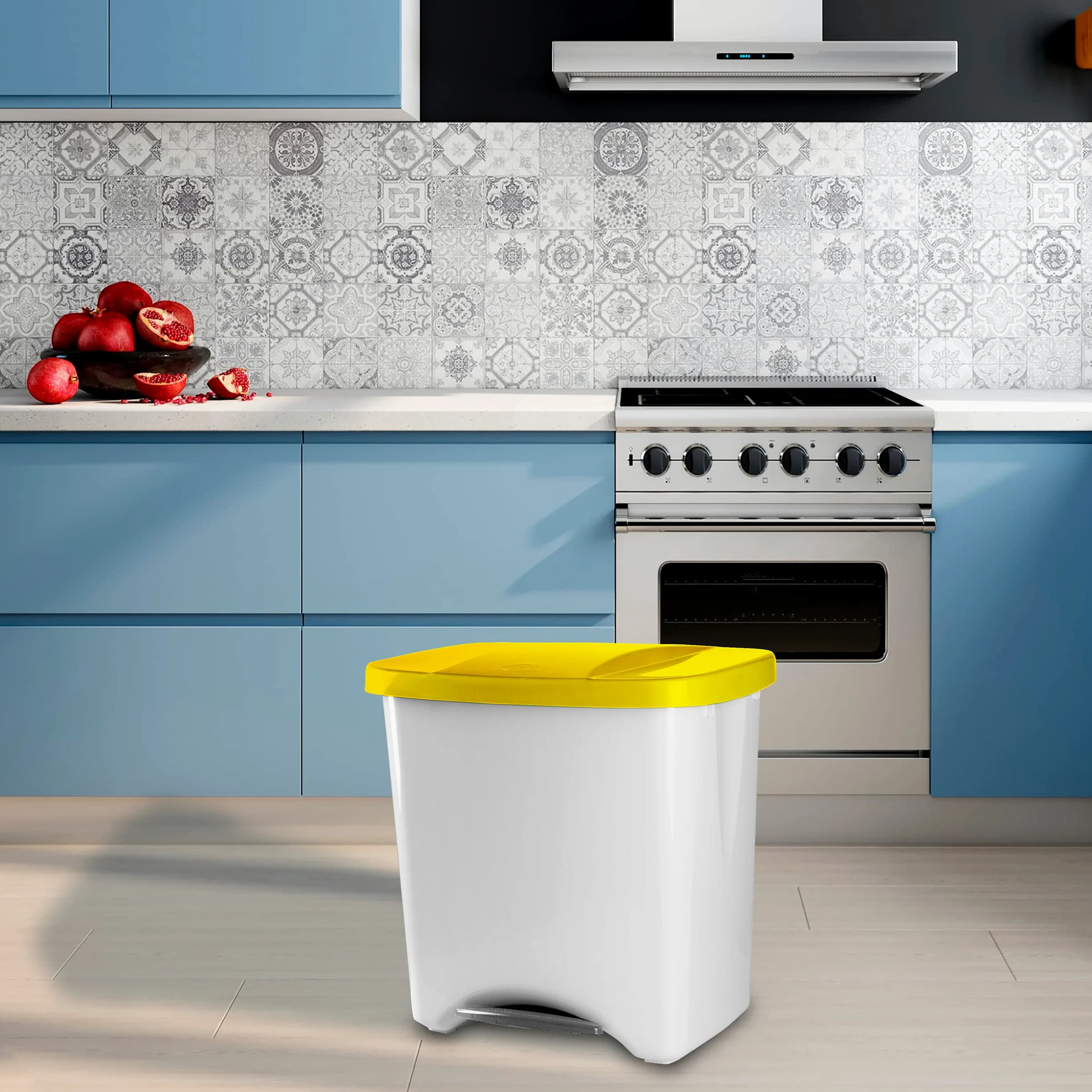 Poubelle à Pédale Écologique, 50 L, Jaune