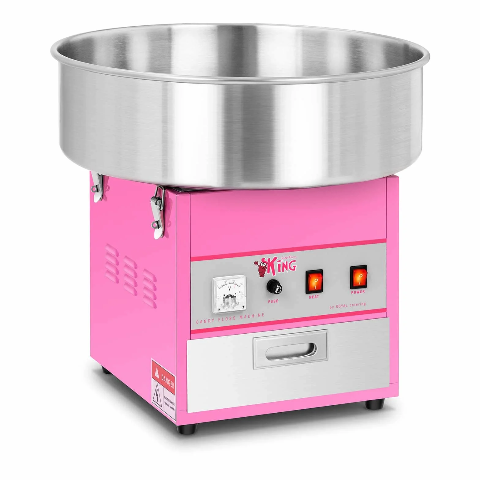 Royal Catering Machine à Barbe à Papa Professionnelle RCZK-1200-W (diamètre de la cuve 52 cm, 1.200W, rendement horaire 1 unité/60s, 52x52x50cm)