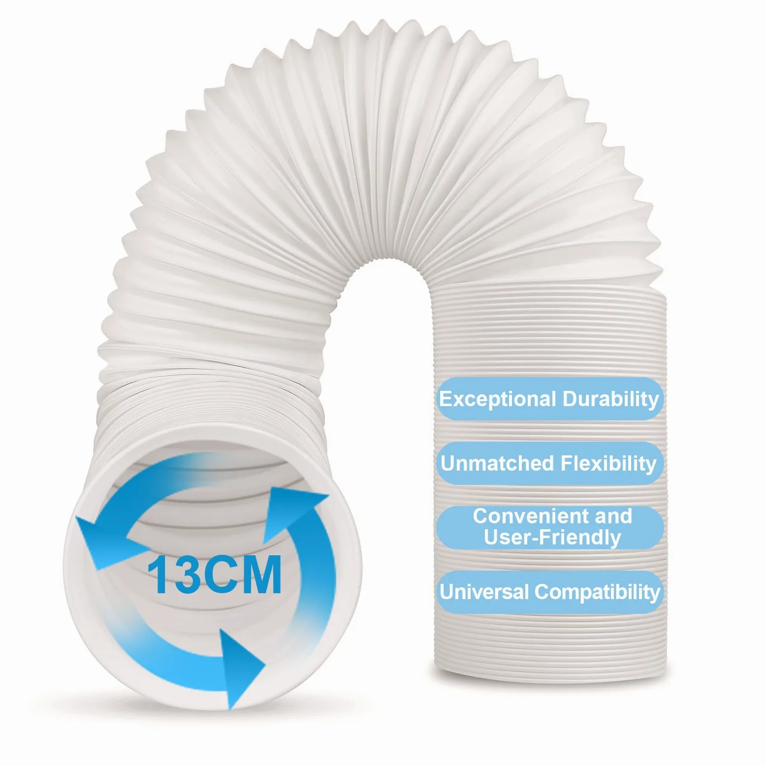Tuyau Climatiseur Mobile, Tuyau D'évacuation D'air En Pvc Flexible Tube De Ventilation Universel Tuyau Kit Pour Climatiseur Mobile Diamètre 13cm/15cm (13CM Diamètre * 2M Longueur)