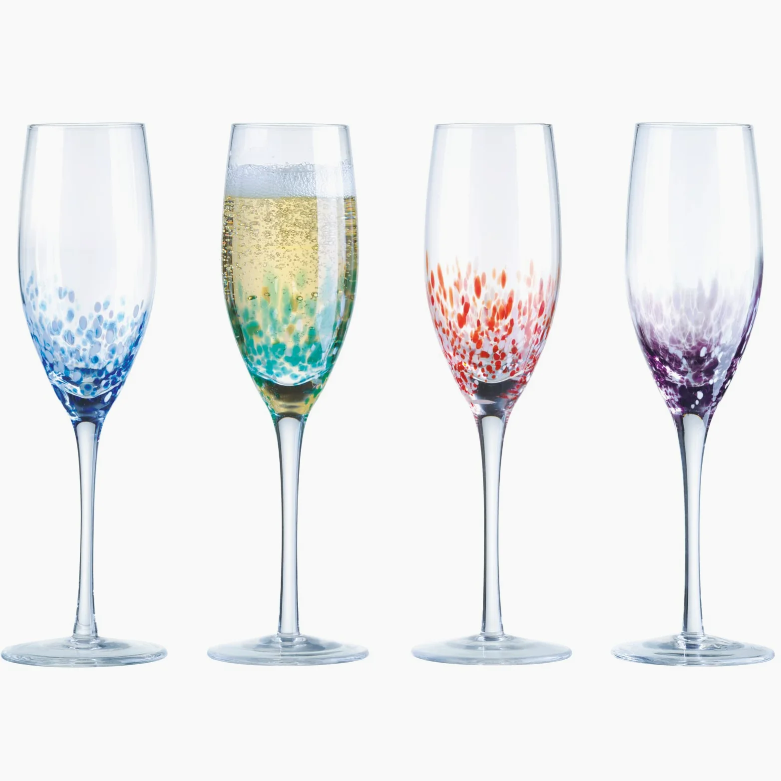 ASD10119 Flûte à mouchoir en verre, Multicolore