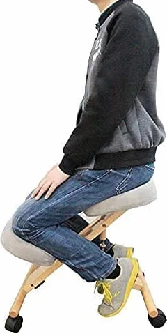 Chaise ergonomique professionnelle à hauteur réglable avec roulettes coussins confortables et support de genoux pour une bonne posture corriger les douleurs dorsales cervicales la