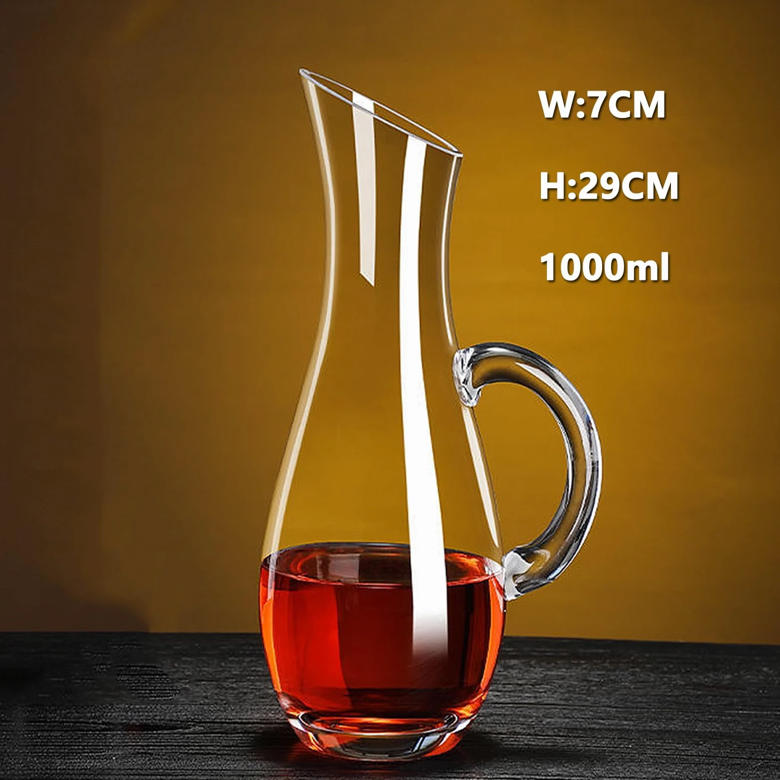 Décanteur de vin rouge, aérateur de carafe en verre, carafe à vin cristal 100 % sans plomb, aérateur de vin unique et accessoire pour les amateurs de vin (1 l)