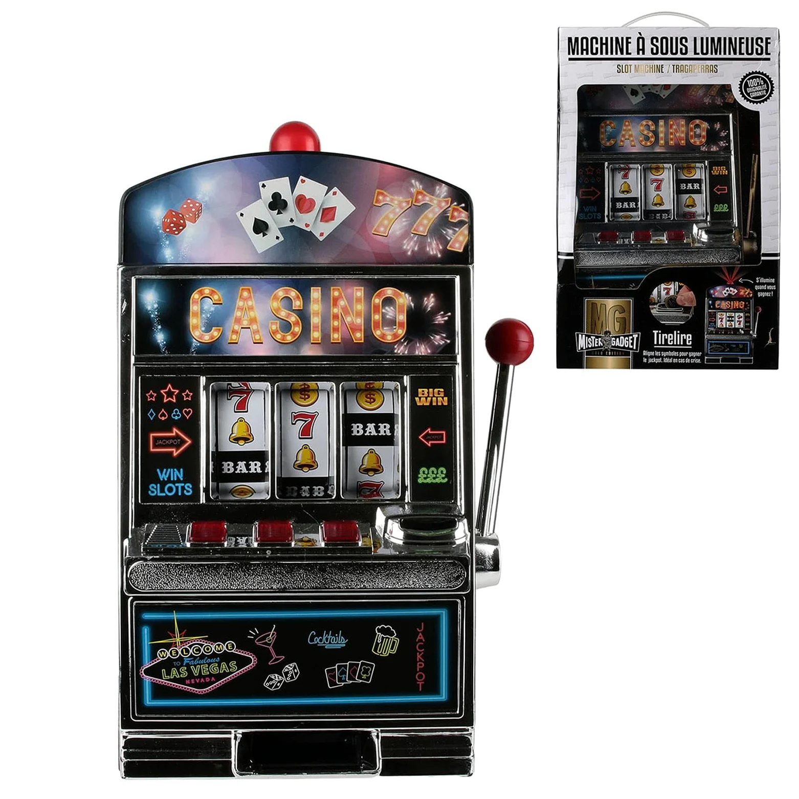 Mister Gadget- Mg3073 - Machine À sous, Taille Unique, Noir