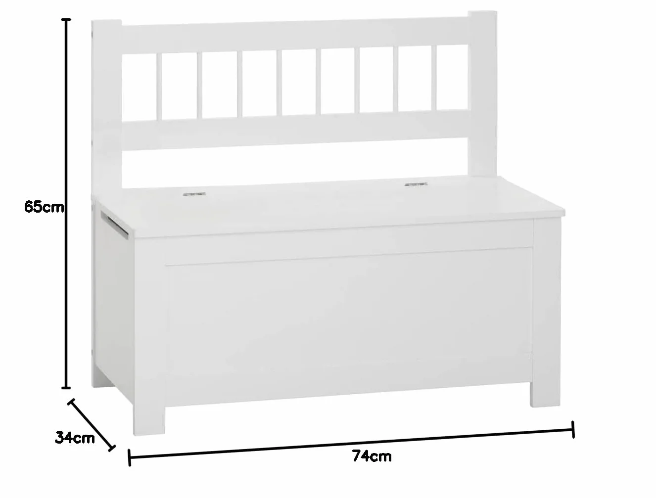 Atmosphera - Banc Coffre Enfant Blanc en Bois