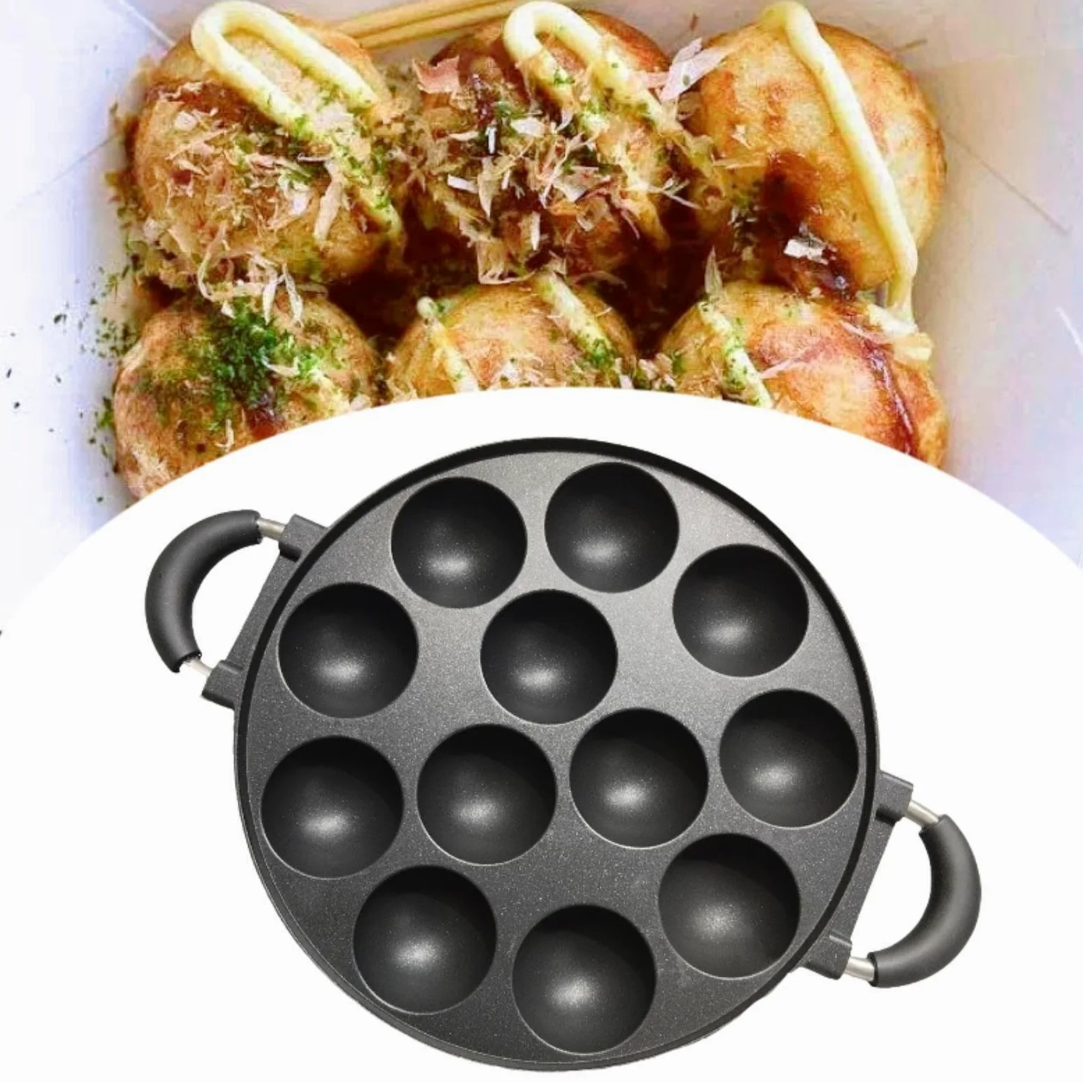 Moule à Beignets, Moule à Beignets, Moule à Beignets Polyvalent, Surface Antiadhésive pour Les Desserts de Goûter, Les Brunchs et Les Beignets, 12 Trous