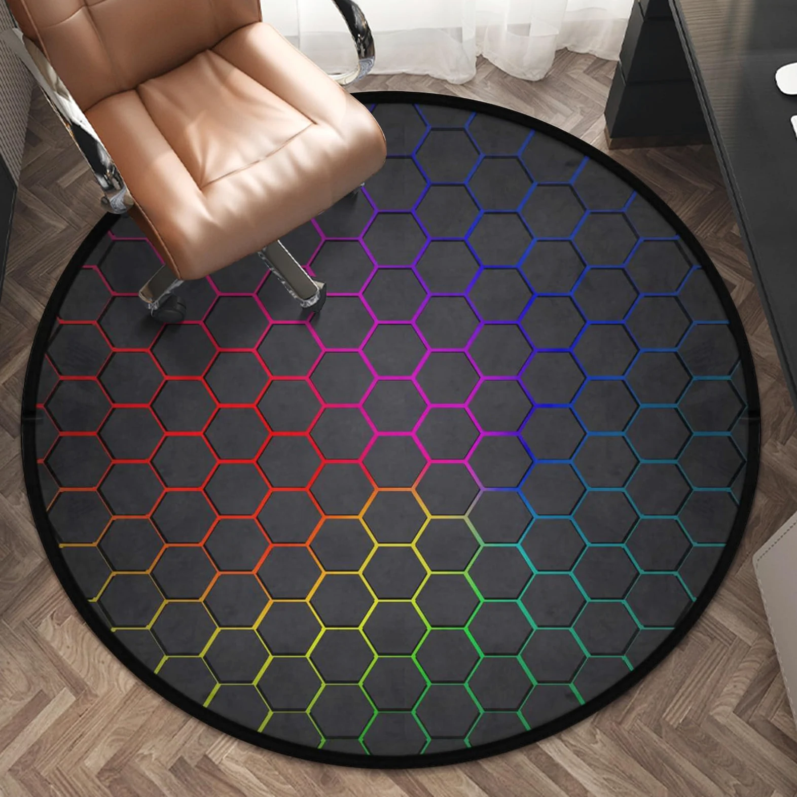keepcute Tapis de Chaise de Jeu de 119,4 cm pour Plancher en Bois Dur, Tapis de Chaise de Bureau, Tapis de Chaise d'ordinateur, Tapis de Protection de Sol pour Bureau, Salle de Jeu, 1,2 m