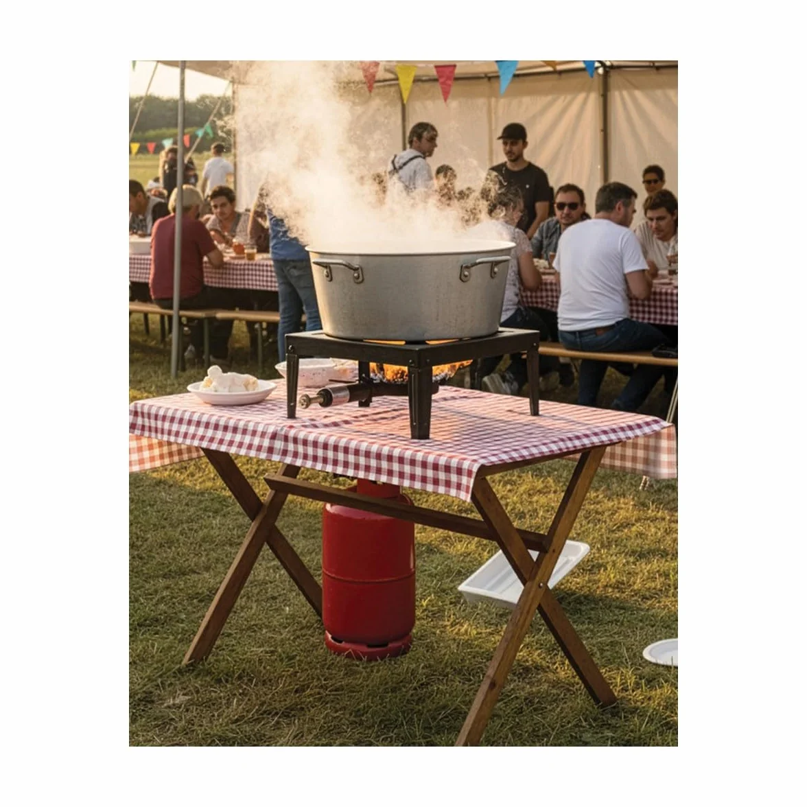 INTEC - Réchaud à gaz 7500W Professionnel Charge 200Kg Tout Fonte 4 Pieds renforcés - Réchaud Pro Marché Cuisson Confiture, Paella