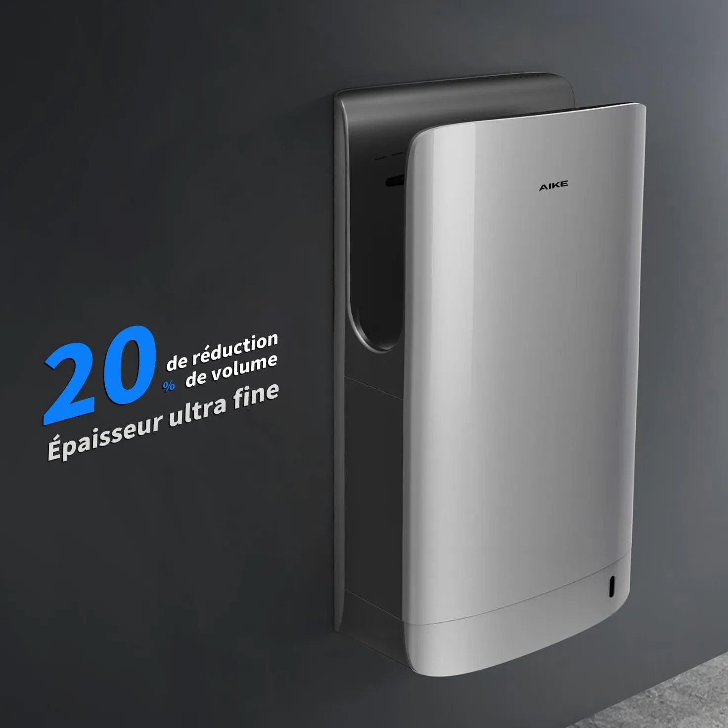 AIKE Swan Sèche-Mains Slim avec Filtre HEPA, Design Courbé Élégant et Esthétique Minimaliste pour Salles de Bain Modernes, 220V Modèle AK2065