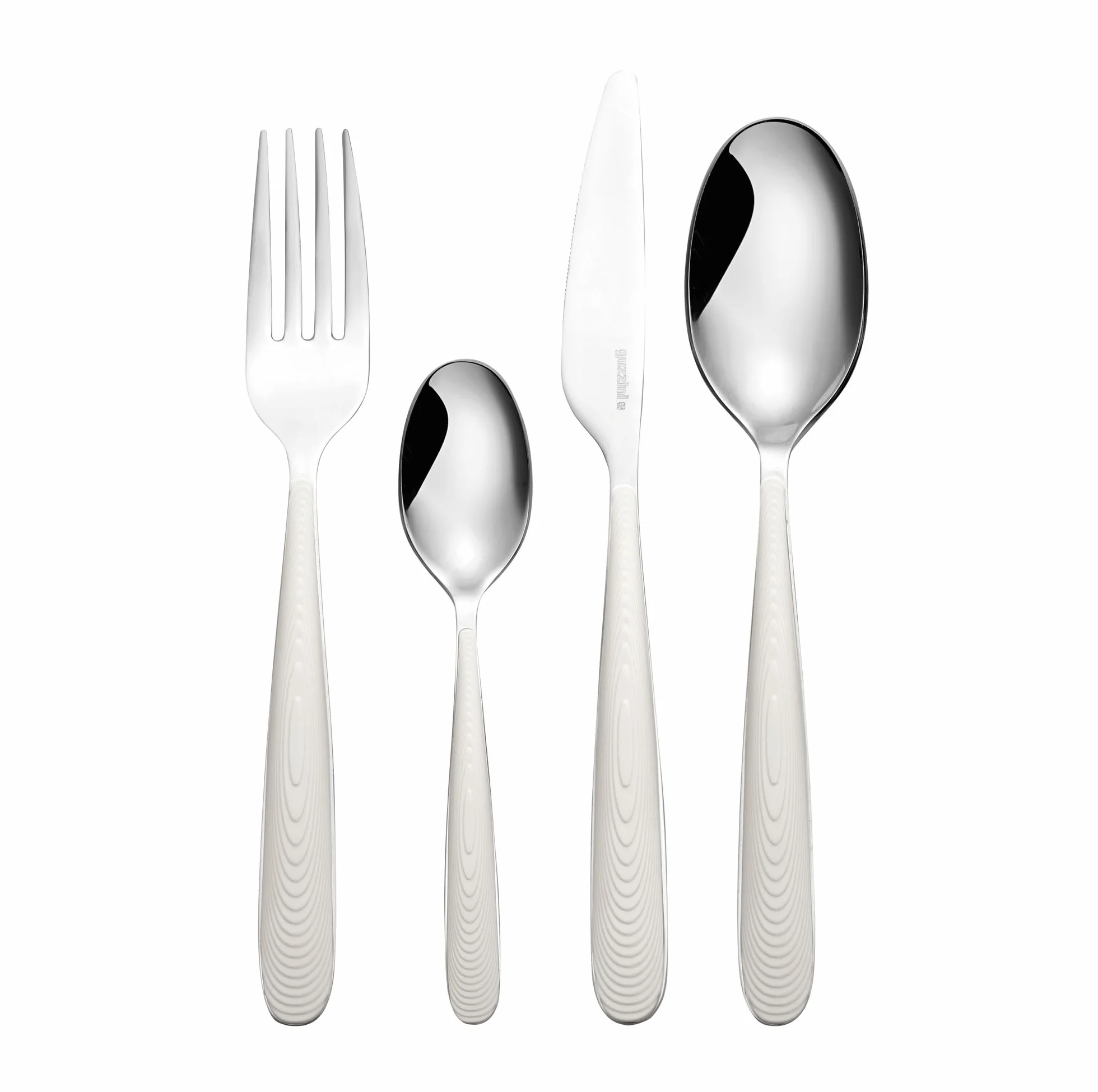 Guzzini - JUST Ménagère 24 pieces, en acier inoxydable - Blanc lait - 122900156