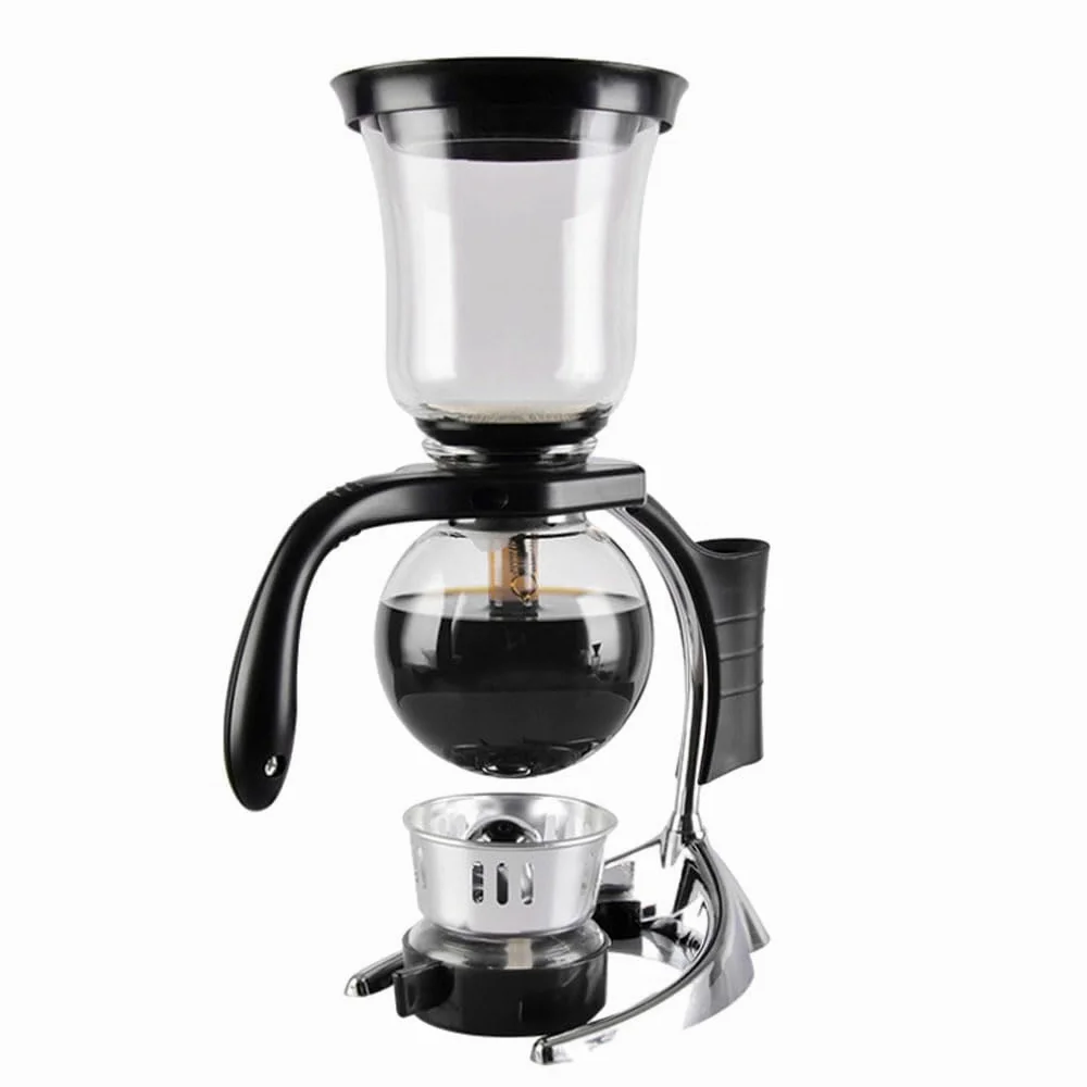 ASSICON Expresso en Aluminium Cafetière à Siphon pour Bureau de Restaurant à Domicile, Machine à thé Chaud pour brasseur de café sous Vide Convient à la Plupart Cafetière sur cuisinière