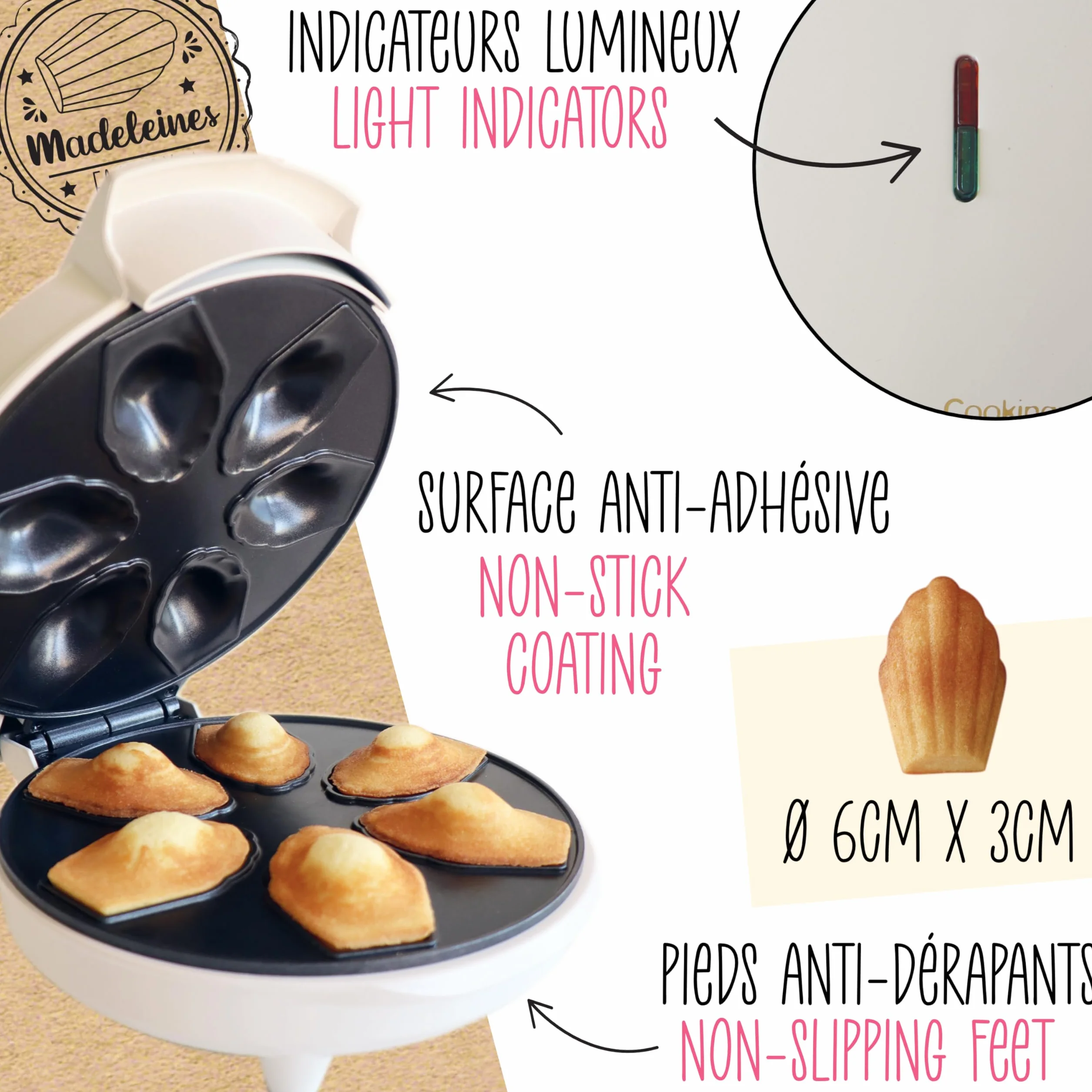 ScrapCooking - Madeleines Factory - Appareil pour Fabriquer ses Madeleine Maison - 3891, Blanc