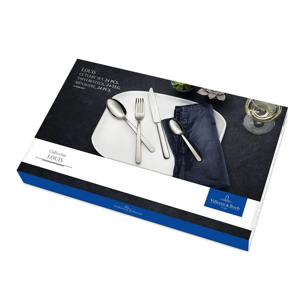 Villeroy & Boch Louis Couverts de table pour 6 personnes, 24 pièces, Acier inoxydable