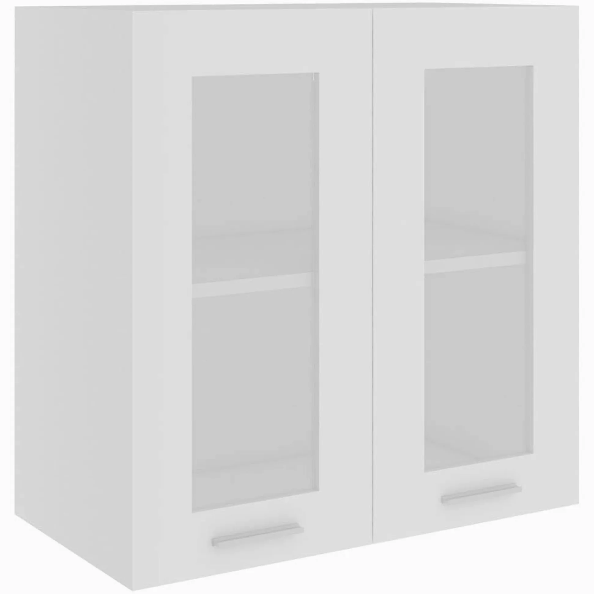vidaXL Armoire vitrée Murale Lyon, 60x31x60 cm, Bois reconstitué & Verre, Blanc, Meuble Suspendu, Rangement Salle de Bain & Cuisine, Organisateur Maison