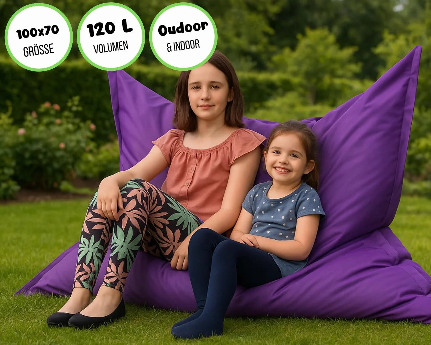 chilly pilley Pouf L xl xxl Coussin De Sol Pouf Garniture En Polystyrène Pouf Géant Pour S'allonger Et S'asseoir Imperméable Hydrofuge (100x70, Rouge Foncé)