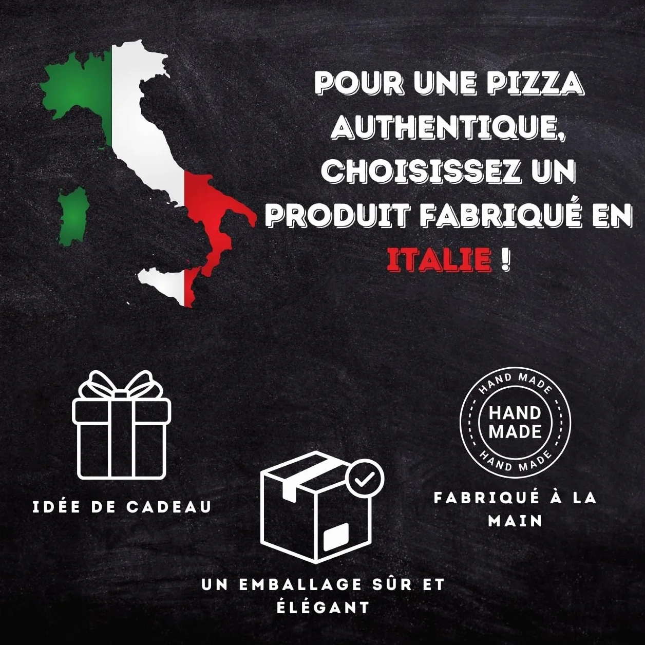 Cuore Lavico Plaque réfractaire en pierre de lave de l’Etna pour pizza et pain, 39 x 30 x 2 cm, pour four à gaz, électrique et barbecue, fabriquée en Italie