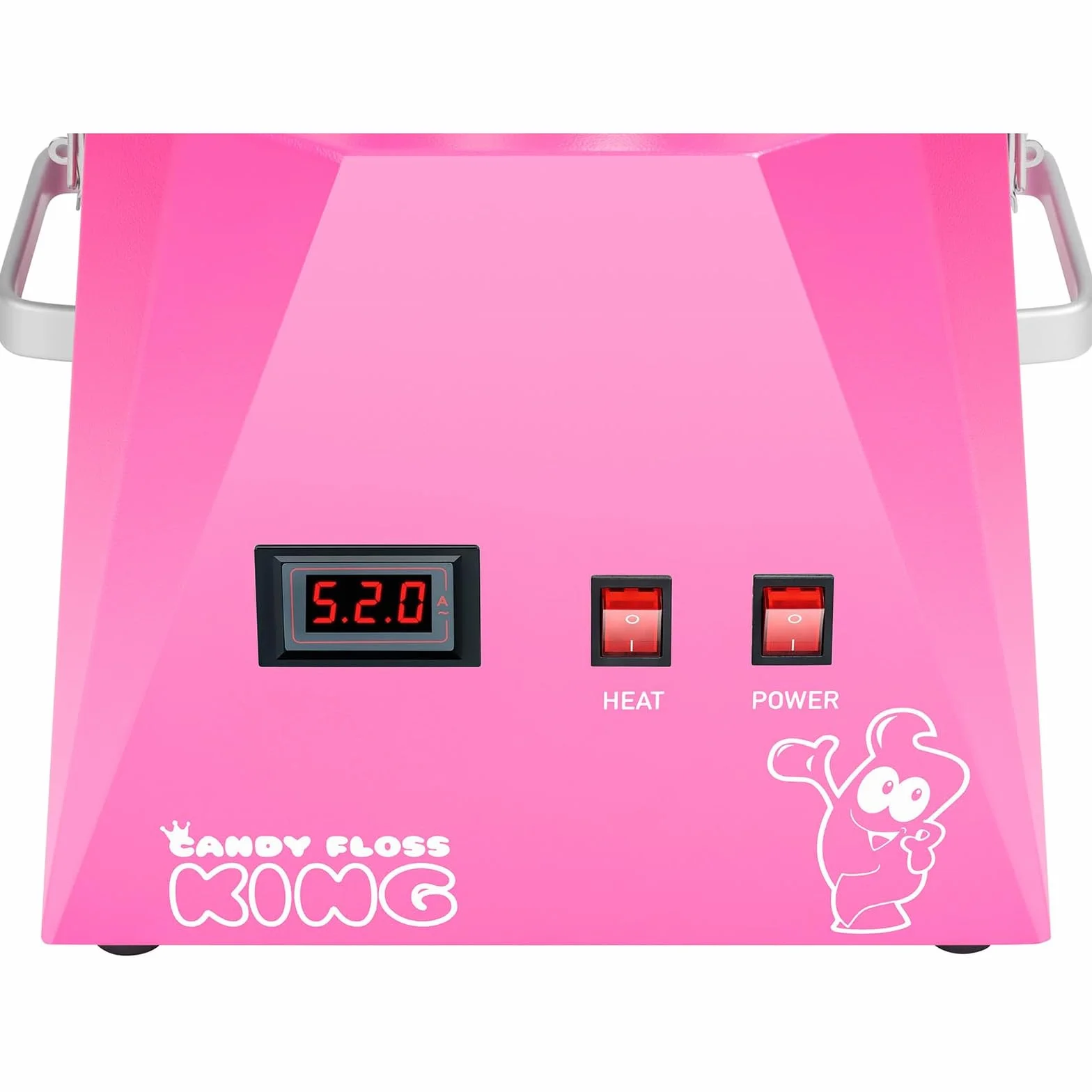Royal Catering RCZK-1030-W-R Machine a Barbe a Papa Professionnelle (Ø 52 cm, 1200 W, 1 portion / 30 s, Acier Inoxydable) Rose