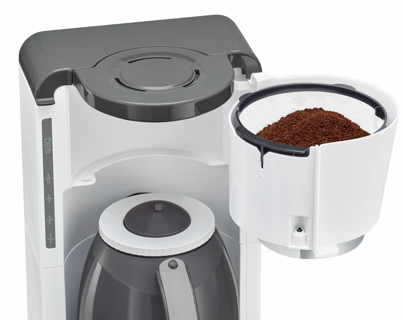 Rowenta CT380110 Cafetière Filtre Adagio Isotherme 8-12 Tasses Verseuse Anti-Goutte Maintien au Chaud 4 Heures Café Blanc