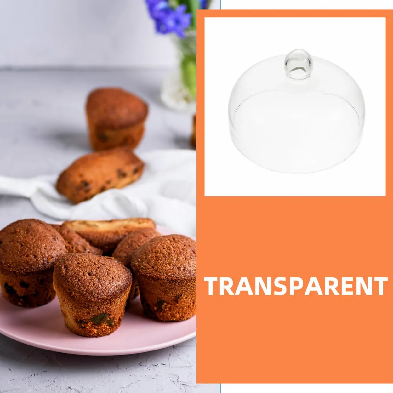 UPKOCH Cloche en verre transparent pour gâteaux, fruits, fromage, 23 cm