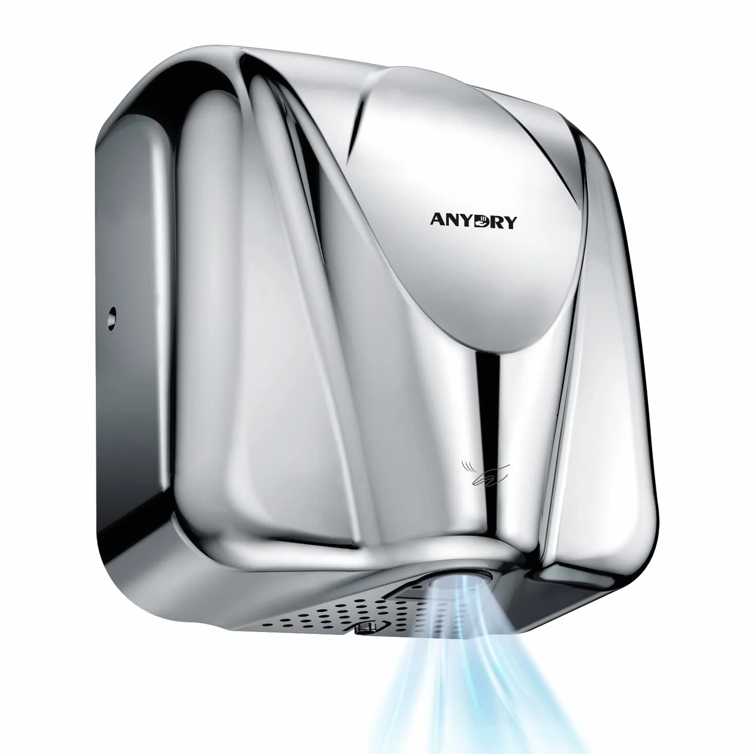anydry 2812 capteur Automatique seche Main Electrique Professionnel Design élégant Finition en Acier Inoxydable séchage Rapide 7-10 Secondes 220V-240V.1650W(Brillant)