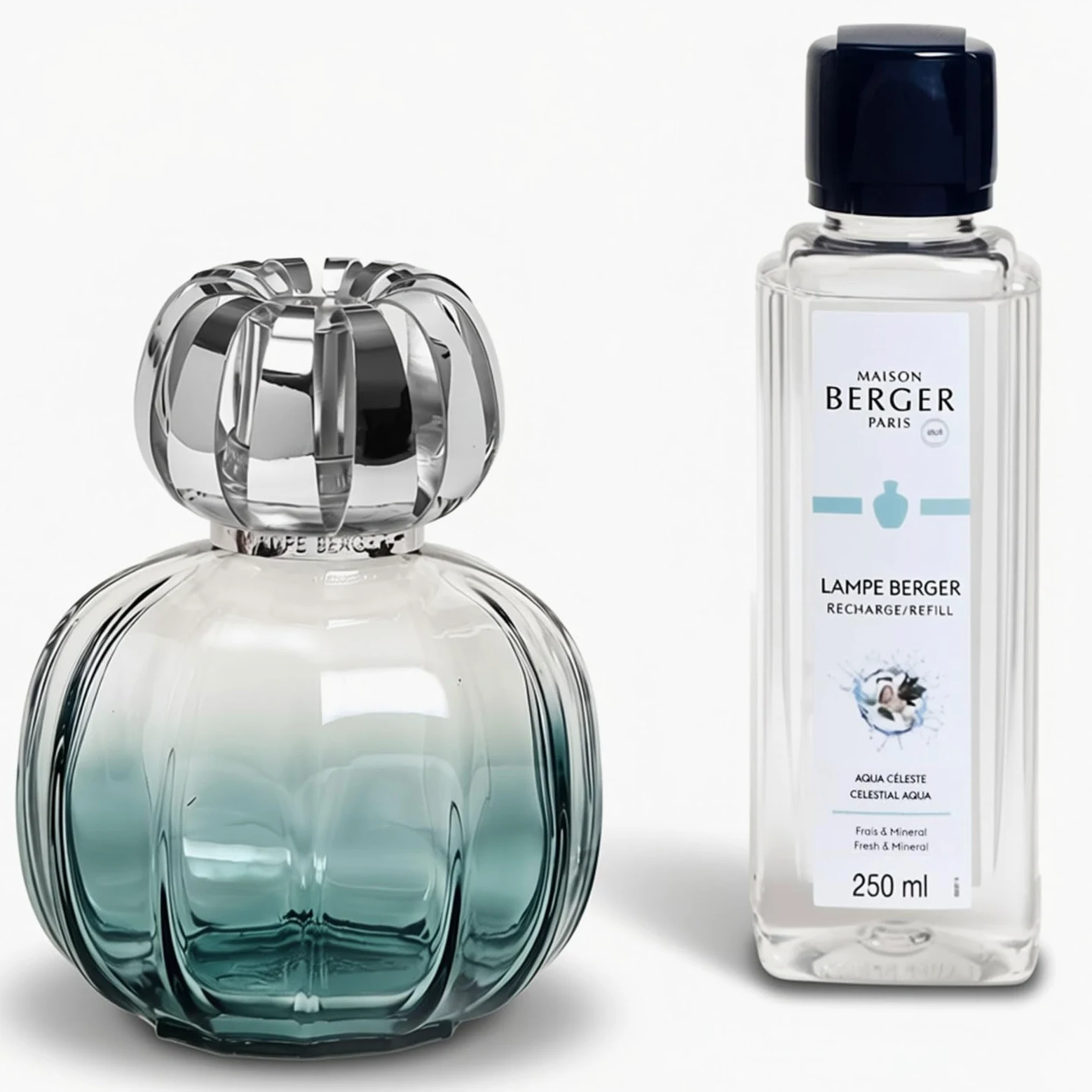 MAISON BERGER - Coffret Lampe Berger Corali avec Recharge Parfum 250ml, Prête à l'emploi - Parfume et Purifie - Diffusion Fine, Homogène et Longue Durée (Vert)