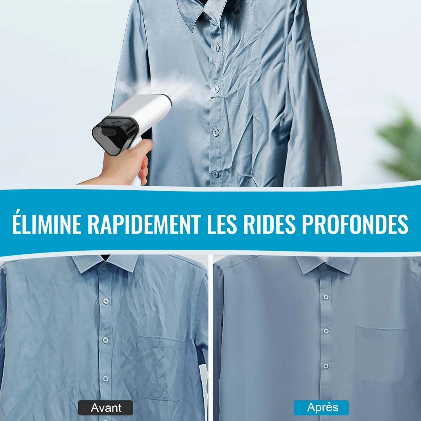 Defroisseur Vapeur Vertical, Pliable Fer à Vapeur de Voyage Léger et Portable, Vapeur Steamer Convient à Tous les Tissuspour, la Maison, le Voyage, la maison et le bureau