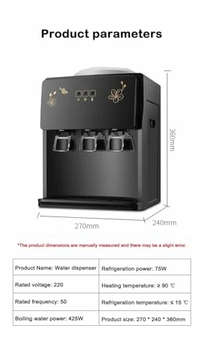 Fontaine à Eau électrique de Bureau avec glaçons et Boissons Chaudes pour la Maison et Le Bureau. Fontaine à Eau à Chauffage instantané.